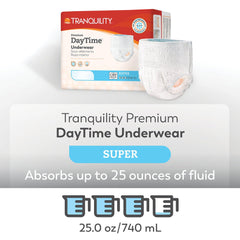 Tranquility Premium Daytime Underwear worn by model with slim, comfortable silhouette