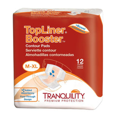 TRANQUILITY TopLiner Contour booster packaging for discreet insertion and extended wear.