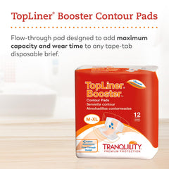 TRANQUILITY TopLiner Contour booster pad shape highlighting the wide hour-glass design.