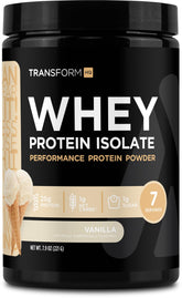 TransformHQ whey protein isolate vanilla bottle for easy daily protein support