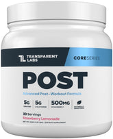Transparent Labs Post bottle front for post-workout recovery