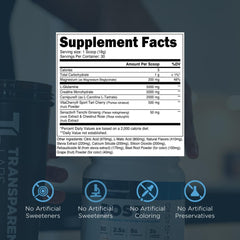 Transparent Labs Post serving scoop beside powder for post-workout recovery use