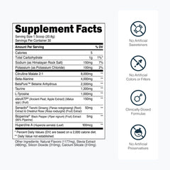 Transparent Labs Stim-Free strawberry lemonade label shows 8,000 mg citrulline malate per serving.