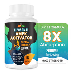 Trasicolor AMPK Activator bottle with softgels for energy balance and cellular support.