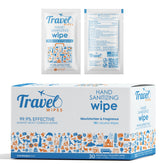 Travel Wipes hand sanitizing wipes, individually wrapped for on-the-go hygiene.