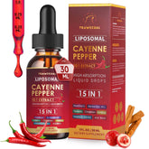 Trawecual liposomal cayenne drops bottle front for easy daily vitality.