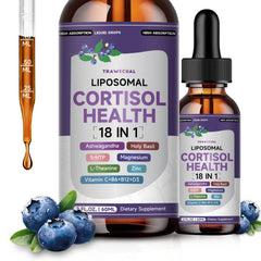 Trawecual liposomal cortisol bottle showing stress balance support