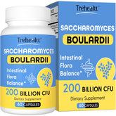 Trehealtt Saccharomyces boulardii bottle for digestive support and gut balance.