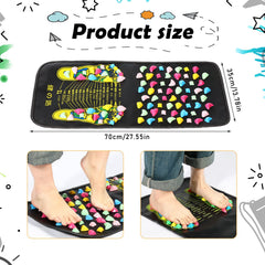 TrelaCo reflexology mat sole massage close-up shows textured stones