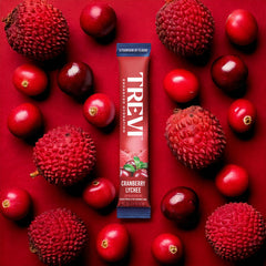 TREVI polvo de hidratación sin colorantes: Cranberry Lychee para agua cotidiana.