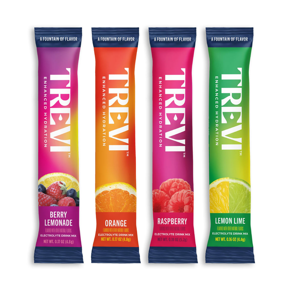 TREVI Berry Lemonade packet dissolves for vibrant hydration