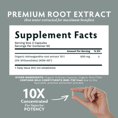 TRIBE ORGANICS Ashwagandha KSM 66 capsules close-up highlights easy daily dosing.