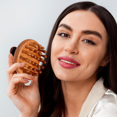 Trinkrittey wooden head scrubber for face and neck relaxation and circulation
