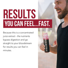 Raw beet juice powder image conveys 100% raw, enzyme-rich form.