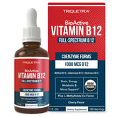 Triquetra Health BioActive B12 1000 mcg bottle for easy daily support.