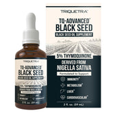 Triquetra Health black seed oil bottle being poured for daily wellness