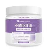 Triquetra Health FemoSitol powder bottle showing 40:1 ratio for daily support