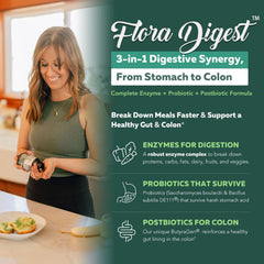 Triquetra Health Flora Digest capsules closeup for easy dosing.