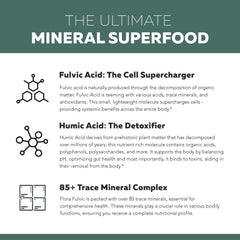 8 oz Flora Fulvic bottle on a clean kitchen counter for daily use.