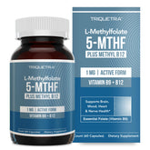 Triquetra Health L-Methyl Folate 1000 mcg bottle—high-potency mood-support supplement.