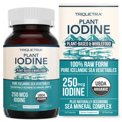 Triquetra Health Organic Iodine bottle front showing plant-based mineral source for daily use