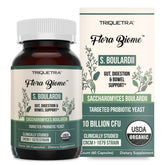 Triquetra Health Organic S. boulardii bottle with organic certification for gut balance.