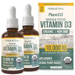 Triquetra Health Organic Vitamin D3 bottle with sublingual drops for daily use