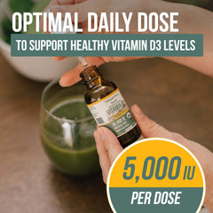 Triquetra Health Plant-D3 drops close-up emphasizes premium vegan formula.