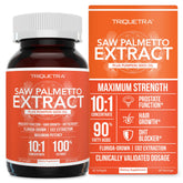 Triquetra Health Saw Palmetto Extract bottle highlights 10x potency for prostate support