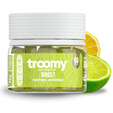 Troomy Boost Cordyceps gummies bottle in lemon lime flavor boosts focus and energy