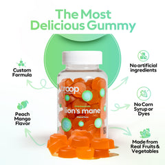 Troop Lion's Mane Gummies bottle suggesting quick daily use.