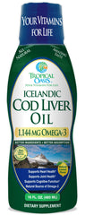 Tropical Oasis Icelandic Cod Liver Oil lemon bottle for daily omega-3 support