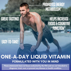 Tropical Oasis Liquid B-Complex label highlights eight B vitamins and herbs