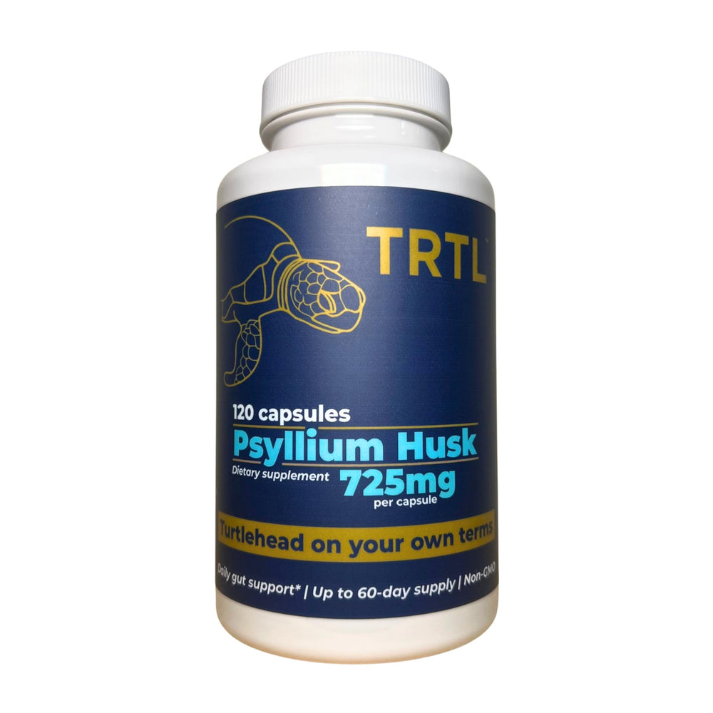 TRTL Supplements psyllium husk capsules bottle for daily digestive support.