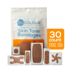 Tru-Colour Skin Tone Bandages small size blends with skin tone for subtle coverage
