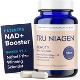 TRU NIAGEN Beauty NAD+ bottle front highlighting daily hair, skin, and nail support