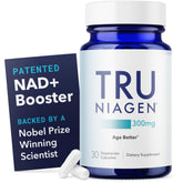 TRU NIAGEN bottle front view showing daily serving packaging for NAD+ support