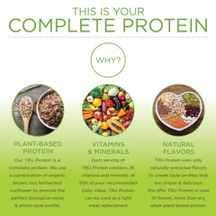 TRU Supplements Banana Maple Muffin ingredients label confirms vegan, non-GMO formula