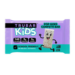 TRUBAR soft chewy confetti texture bar with fun bite.