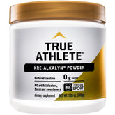 True Athlete Kre Alkalyn powder bottle with label showing quality for high-intensity workouts