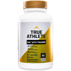 True Athlete ZMA with Theanine bottle being poured for daily use