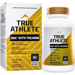 True Athlete ZMA with Theanine bottle image highlighting recovery-focused packaging