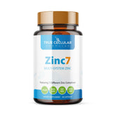 True Cellular Formulas Zinc7 bottle with capsules shown for immune support.