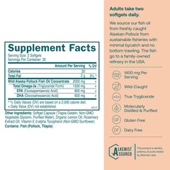 True Grace Omega-3 bottle front displays 1400 mg EPA + DHA per serving.