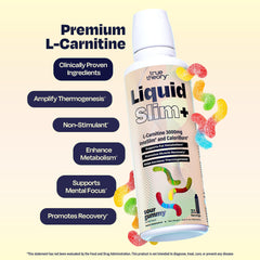True Theory Liquid Slim Sour Gummy Worms flavor branding suggests tasty, stimulant-free option.