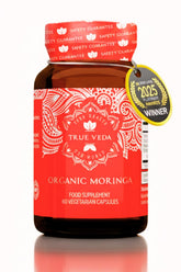 True Veda Moringa capsules bottle for daily wellness support