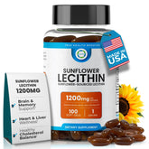 TRUEMED sunflower lecithin softgels bottle showing 1200 mg for daily cognitive support
