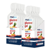 TRUEplus glucose gel pouch front view highlights compact size for on-the-go energy