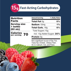 TRUEplus Glucose Shots mixed berry being poured for quick pre-workout fueling.