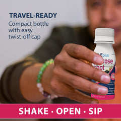 TRUEplus Glucose Shots mixed berry close-up highlighting vibrant flavor.